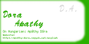 dora apathy business card